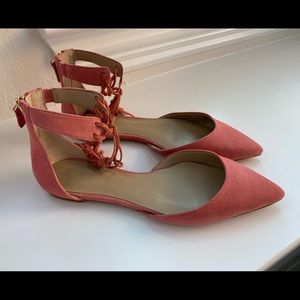 Ann Taylor Pink Suede Flats- Size 7